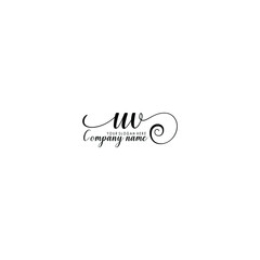 UV Initial handwriting logo template vector