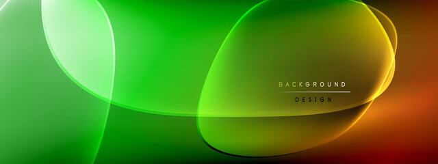 Vector abstract background - liquid bubble shapes on fluid gradient with shadows and light effects. Shiny design template for text