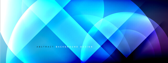 Vector abstract background - circle and cross on fluid gradient with shadows and light effects. Techno or business shiny design templates for text