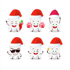 Santa Claus emoticons with blank sheet of paper cartoon character
