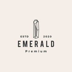 emerald gem hipster vintage logo vector icon illustration