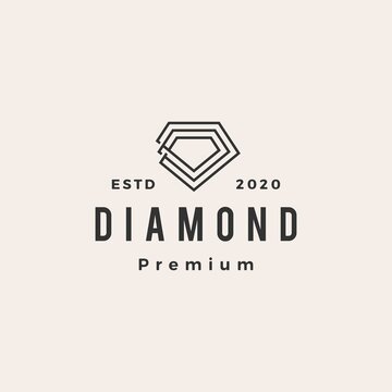 diamond hipster vintage logo vector icon illustration