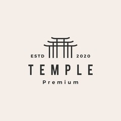 temple hipster vintage logo vector icon illustration