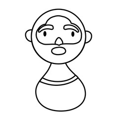 man with beard character national hispanic heritage line style icon