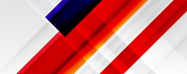 Geometric abstract backgrounds with shadow lines, modern forms, rectangles, squares and fluid gradients. Bright colorful stripes cool backdrops