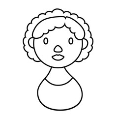 afro woman character national hispanic heritage line style icon
