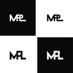 mpl lettering initial monogram logo design set