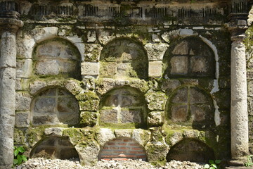 Niches wall of park cemetery in Manila, Philippines