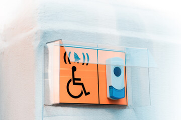 Disabled sign with signal button