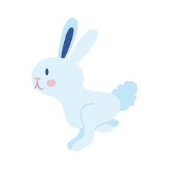 Fototapeta na wymiar mid autumn cute rabbit jumping flat style icon