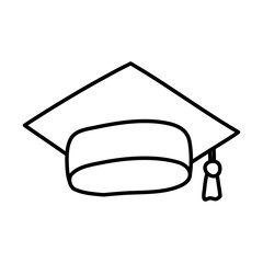 graduation hat line style icon