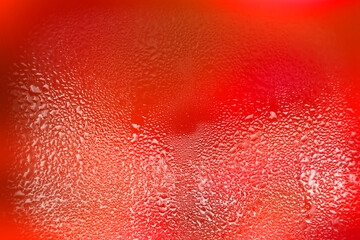 red water drops on glass