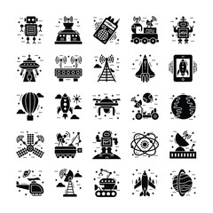 Space And Galaxy Glyph Icons 