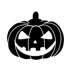  Black pumpkin Silhouette in flat style isolated on white background. Vector illustration