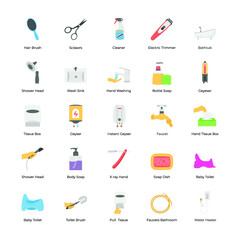 Bathroom Accessories Icons Set