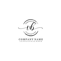 VB Initial handwriting logo template vector