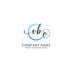 VB Initial handwriting logo template vector