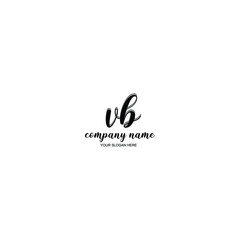 VB Initial handwriting logo template vector