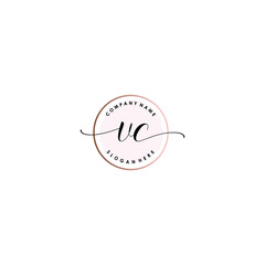 VC Initial handwriting logo template vector