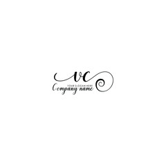 VC Initial handwriting logo template vector