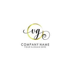 VG,GV Initial handwriting logo template vector
