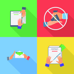 Bribery Flat Vector Icons Pack 