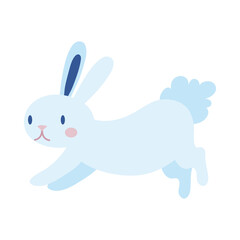 mid autumn cute rabbit jumping flat style icon