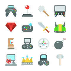 Pack Of Video Games Flat Icons