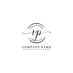 VP Initial handwriting logo template vector
