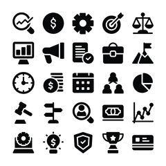 Business Glyph Icons Pack