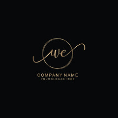 WE Initial handwriting logo template vector