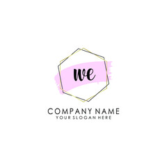WE Initial handwriting logo template vector