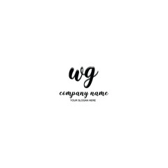 WG Initial handwriting logo template vector