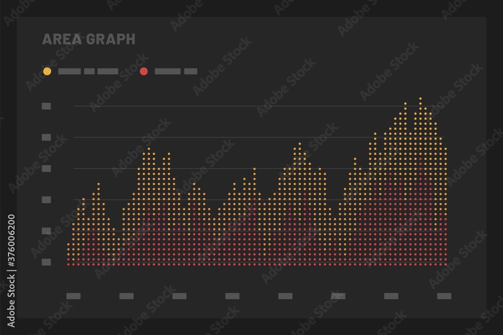 Poster area graph. elements of infographics on a dark background. use in presentation templates, mobile app
