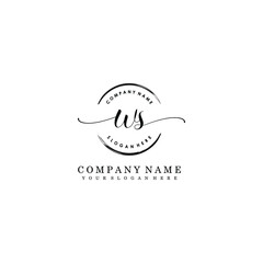 WS Initial handwriting logo template vector
