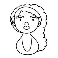 afro woman character national hispanic heritage line style icon