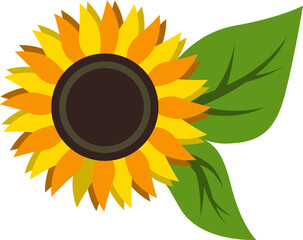 Sun Flower Minimalist Flat Design