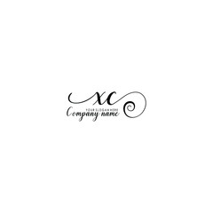 XC Initial handwriting logo template vector