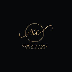 XC Initial handwriting logo template vector