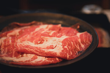Premium raw beef sliced set