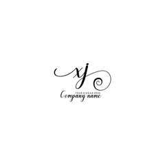 Obraz premium XJ Initial handwriting logo template vector