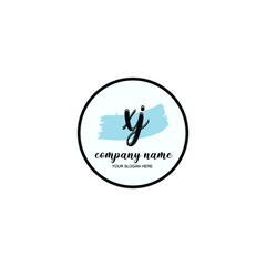 XJ Initial handwriting logo template vector