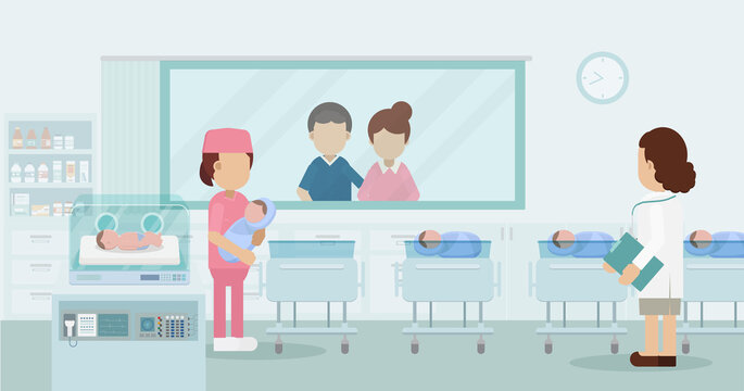 Maternity ward with newborn baby