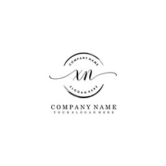 XN Initial handwriting logo template vector