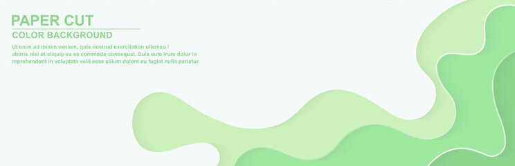 Stylish green paper cut layers background