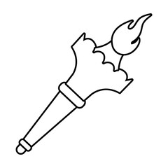 torch emblem usa election line style icon