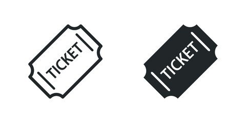 set of ticket vector icon isolated on white background