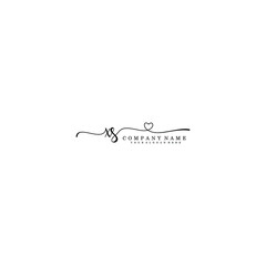 XS Initial handwriting logo template vector