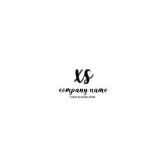 XS Initial handwriting logo template vector