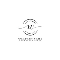 XV Initial handwriting logo template vector